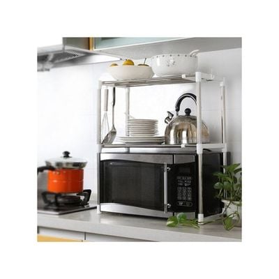 Telescopic Microwave Oven Rack Silver