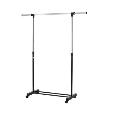 Height Adjustable Garment Rolling Rack Black/Silver