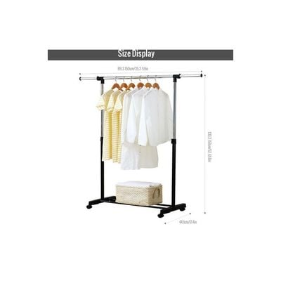 Height Adjustable Garment Rolling Rack Black/Silver