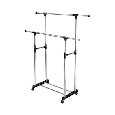 Portable Clothes Rack Hanger Silver/Black Medium