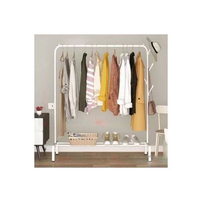 Clothes Organizer And Metal Stand White 110x40x150cm