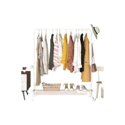 Clothes Organizer And Metal Stand White 110x40x150cm