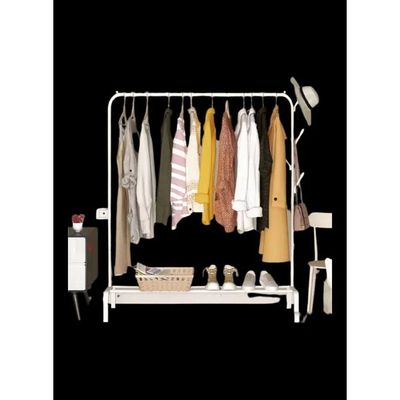 Clothes Organizer And Metal Stand White 110x40x150cm