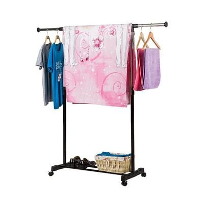 Multipurpose Garment Rack Silver/Black Medium