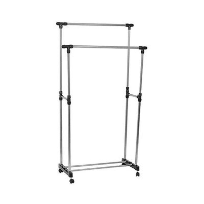 Extendable Double Garment Rack Silver/Black