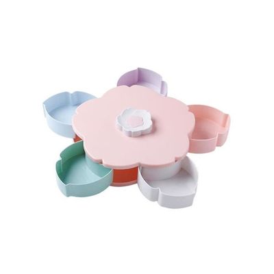 5-Section Flower Petal Fruit And Candy Storage Box Multicolour 8.5 x 27centimeter