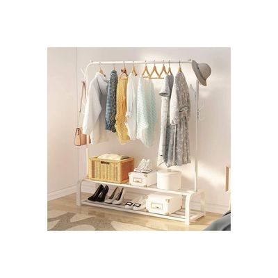 Clothes Organizer And Coated Metal Rack White 110*33*150cm