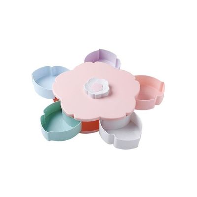 5-Section Flower Petal Fruit And Candy Storage Box Multicolour 6.5 x 28centimeter