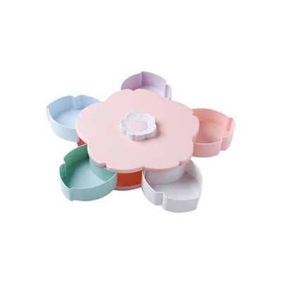 5-Section Flower Petal Fruit And Candy Storage Box Multicolour 6.5 x 28centimeter