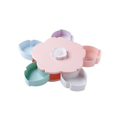 5-Section Flower Petal Fruit And Candy Storage Box Multicolour 6.5 x 28centimeter