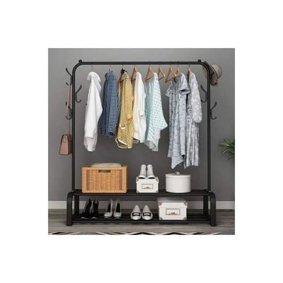 Clothes Organizer And Holder Coated Metal Rack Black