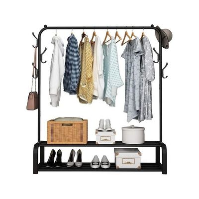 Clothes Organizer And Holder Coated Metal Rack Black