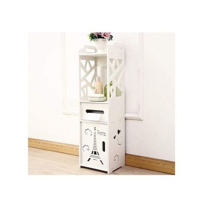 Bathroom Storage Floor Corner Cabinet Free Standing Shelf Toilet Cupboard White 22*20*80cm