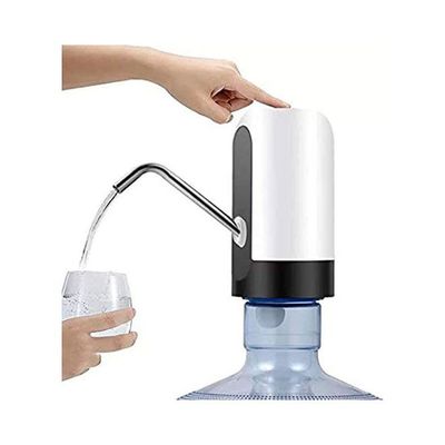 Rechargable Wireless Auto Electric Gallon Bottled Drinking Water Pump KE-SP-DO-24885 White-Black