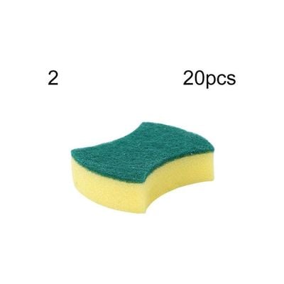 20-Piece Household Dish Washing Cleaning Sponge Set Green/Yellow