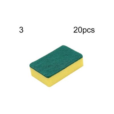 20-Piece Household Dish Washing Cleaning Sponge Set Green/Yellow