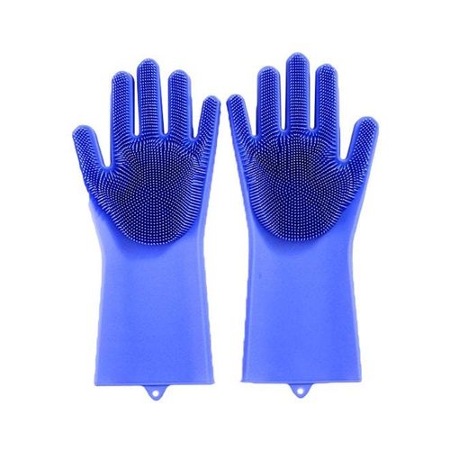 2-Piece Anti-Abrasive Kitchen Cleaning Glove Set Blue 35 x 16centimeter