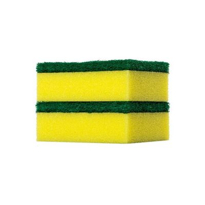 2-Piece Household Dish Washing Cleaning Sponge Set Green/Yellow