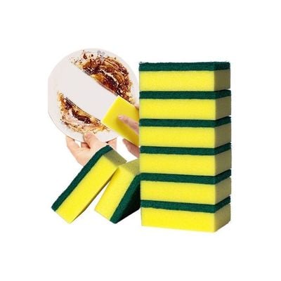 2-Piece Household Dish Washing Cleaning Sponge Set Green/Yellow