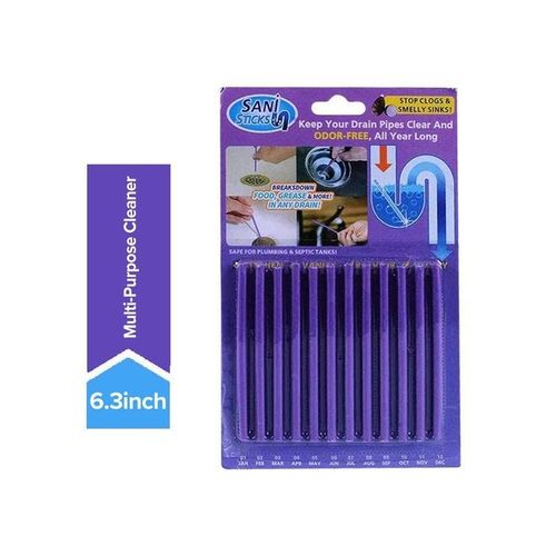 12-Piece Drain Cleaner Tool Set Purple 6.3inch