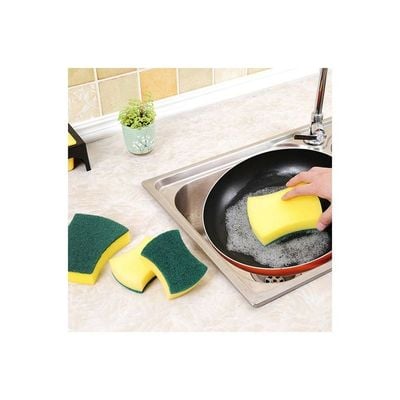 2-Piece Household Dish Washing Cleaning Sponge Set Green/Yellow