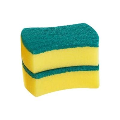 2-Piece Household Dish Washing Cleaning Sponge Set Green/Yellow