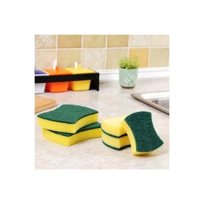 2-Piece Household Dish Washing Cleaning Sponge Set Green/Yellow