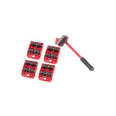 5-Piece Furniture Lifter Tool Set Red/Black 340x100x100millimeter