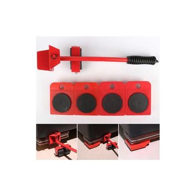 5-Piece Furniture Lifter Tool Set Red/Black 340x100x100millimeter