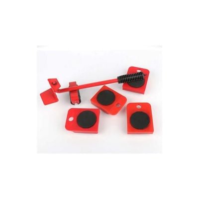 5-Piece Furniture Lifter Slider Set Red 32x9centimeter