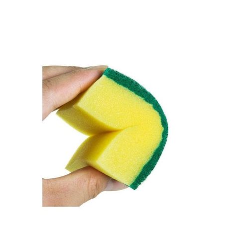 10-Piece Dishwashing Sponge Set Yellow/Green 10x7x3.3centimeter