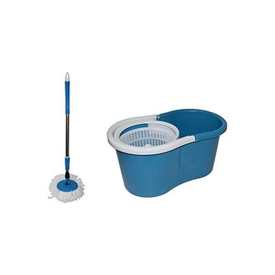 360 Degree Rotating Cleaning Mop With Bucket Set Blue/White