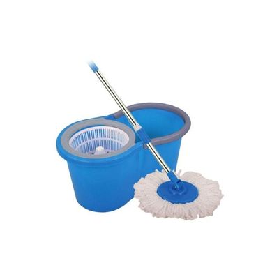 360 Degree Spin Mop Bucket With Rotating Dry Heads Multicolour