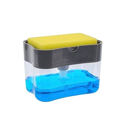 2-in-1 Dishwasher Soap Dispenser With Sponge Multicolor -cm
