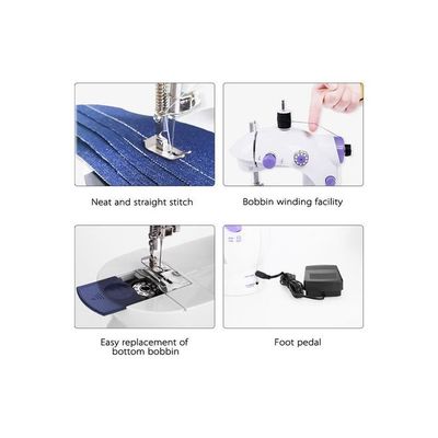 Mini Portable Handheld Sewing Machines Household Multifunctional Clothes Fabrics Electric Sewing Machine WSA2483790 white