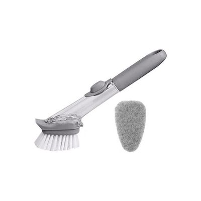 2-In-1 Durable Dishwashing Pot Brush Grey