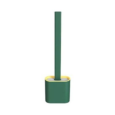 Silicone Toilet Brush With Holder Green/Yellow 365x98x43millimeter