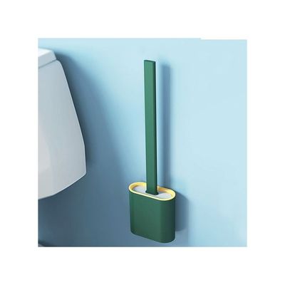 Silicone Toilet Brush With Holder Green/Yellow 365x98x43millimeter