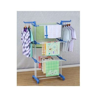 Clothes Drying Rack Silver/Blue