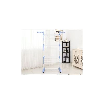 Foldable Clothes Drying Rack White/Blue 64x168x50centimeter