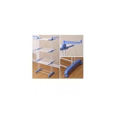 Stainless Steel Cloth Drying Rack Silver/Blue