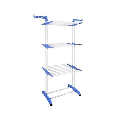 Stainless Steel Cloth Drying Rack Silver/Blue