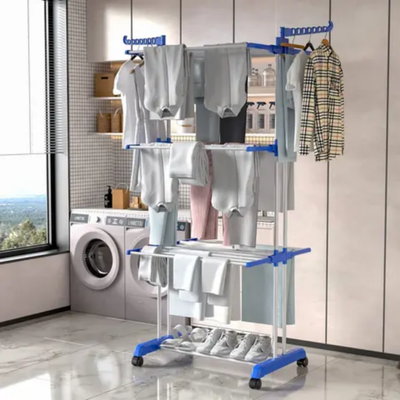 Household Clothes Drying Rack White/Blue