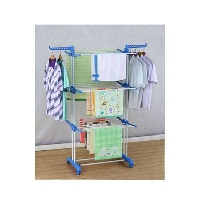 Household Clothes Drying Rack White/Blue