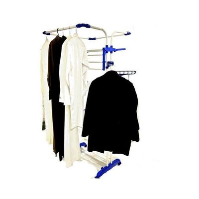 Household Clothes Drying Rack White/Blue