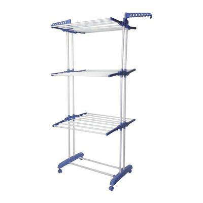 Three-Level Clothes Drying Rack White/Blue