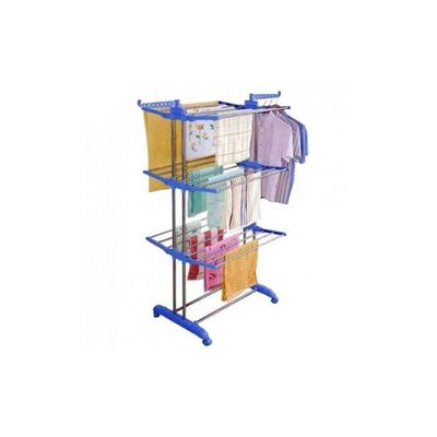 3 Layered Laundry Rack Silver/Blue 170x126centimeter