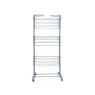 3 Layered Laundry Rack Silver/Blue 170x126centimeter
