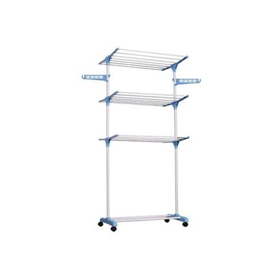 Foldable Clothes Drying Rack White/Blue 64x50x168centimeter