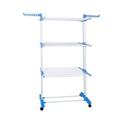 Multi Layer Clothes Organizer Drying Rack White/Blue 68 x 54 x 168cm